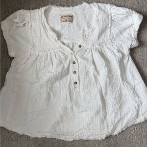 We the Free White 100% Cotton Gauze Top